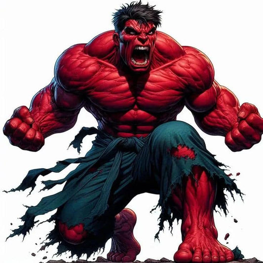 Red Hulk Comic Art (1) Print Poster