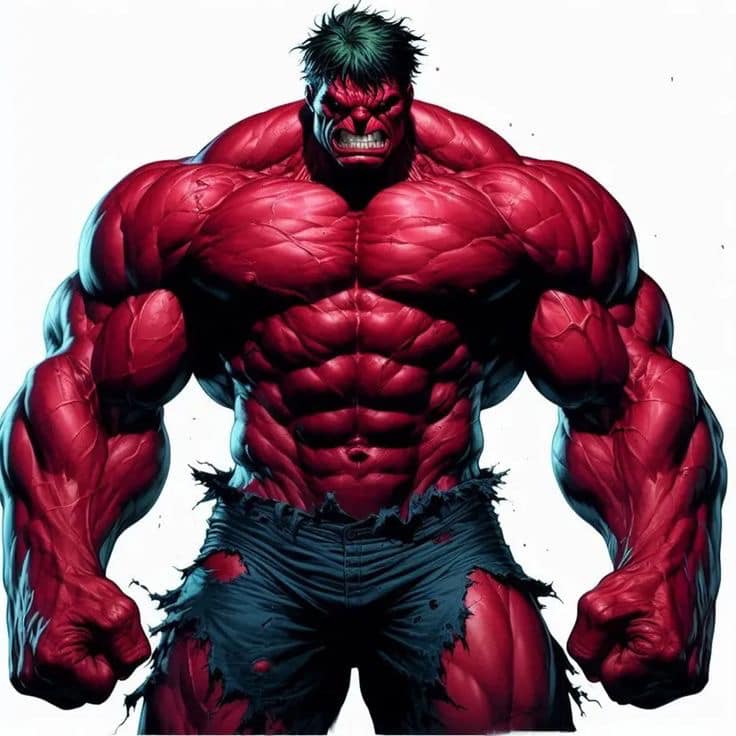 Red Hulk Comic Art (2) Print Poster