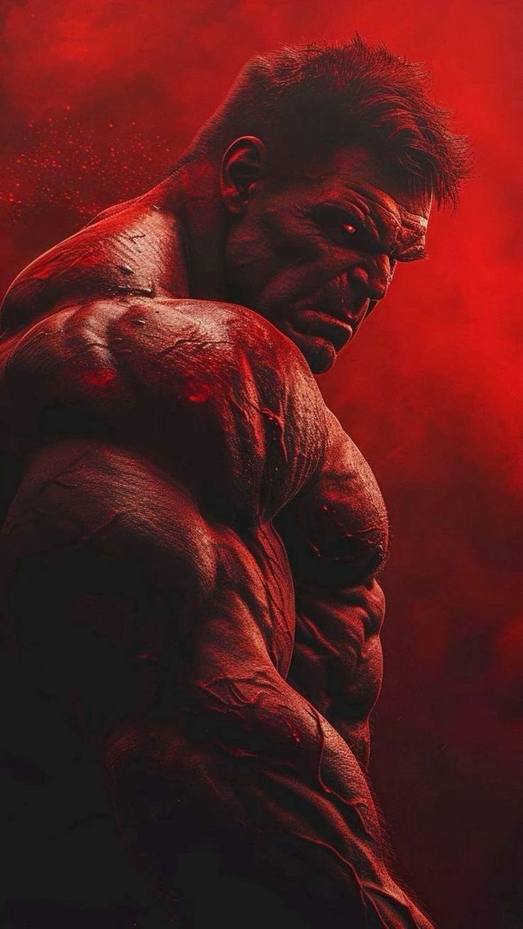 Red Hulk Portrait Print Poster