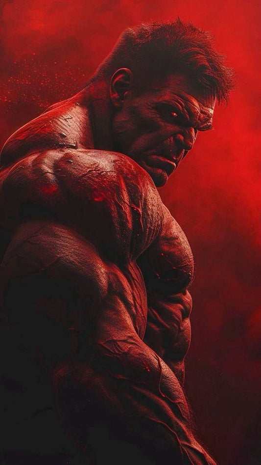 Red Hulk Portrait Print Poster