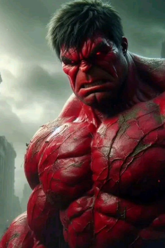 Red Hulk Portrait (4) Print Poster