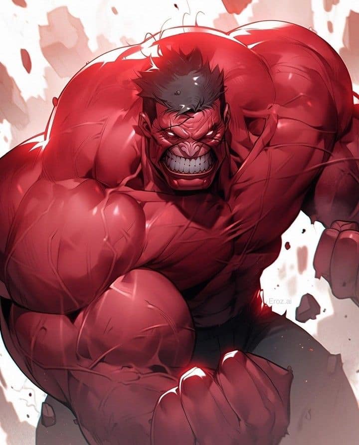 Red Hulking Character Analysis Print Poster