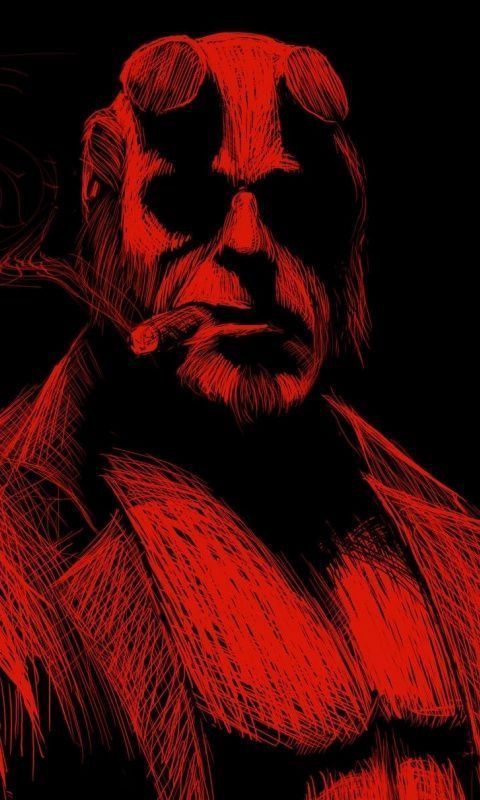 Red Illustration Of Heroic Demon Print Poster