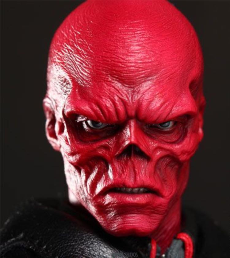 Red Skulled Character Portrait Print Poster