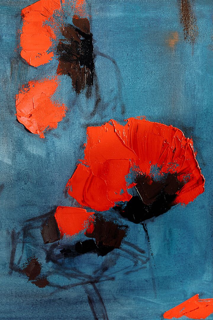 Red And Black Abstract Oil Painting Print Jigsaw Puzzle