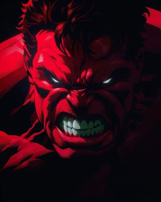 Red Hulk Angry Expression 4873 Print Poster