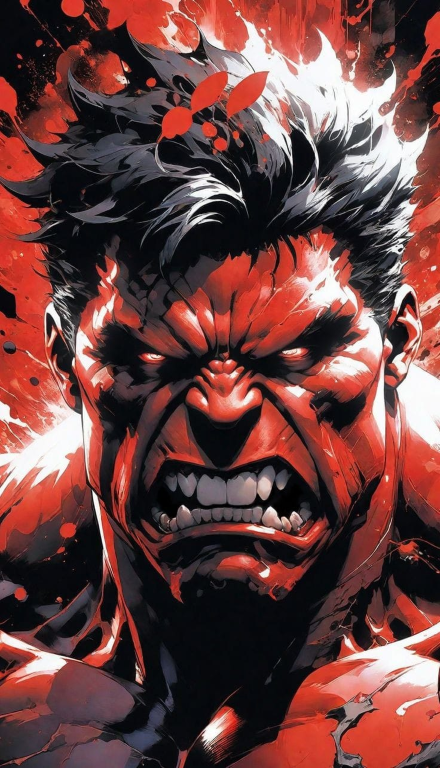 Red Hulk Angry Face 753 Print Poster