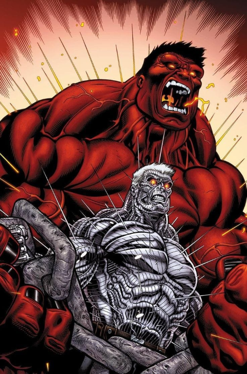 Red Hulk Cyborg Conflict 7843 Print Poster