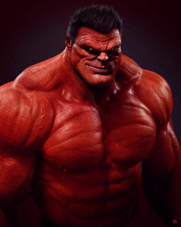 Red Hulking Muscle Character 56 Jigsaw Puzzle