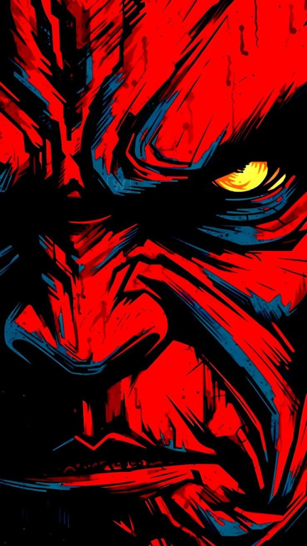 Red Mask Villain Art Design Print Poster