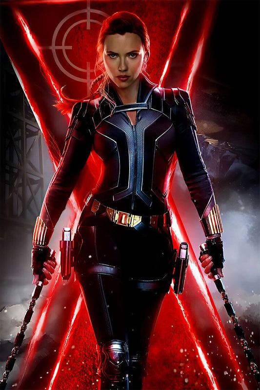 Red Scarlett Johansson Movie 2020 Black Widow Art Home Jigsaw Puzzle