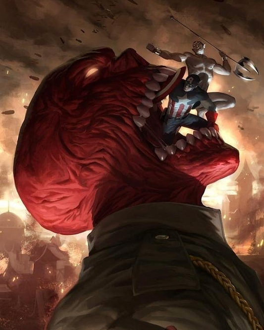 Red Skull Black Panther Captain America 2563 Print Poster