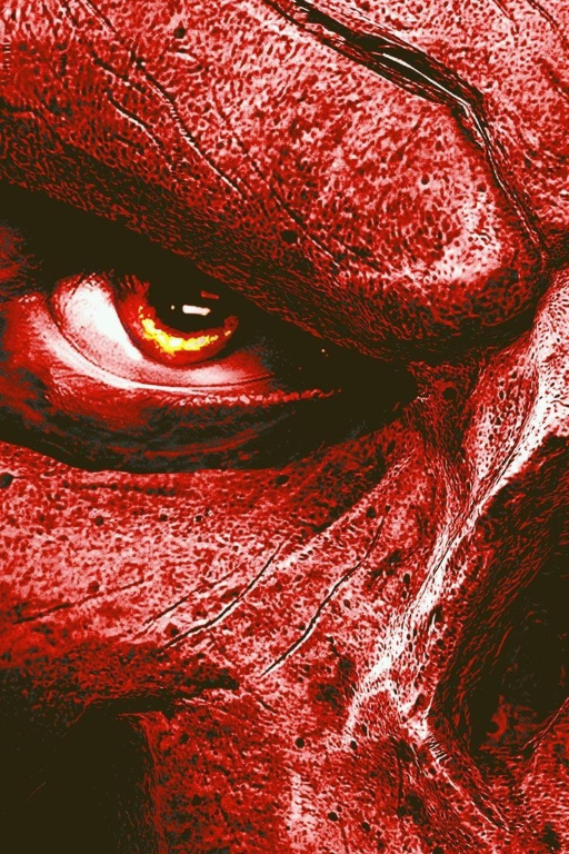 Red Skull Face Expression 3817 Print Poster