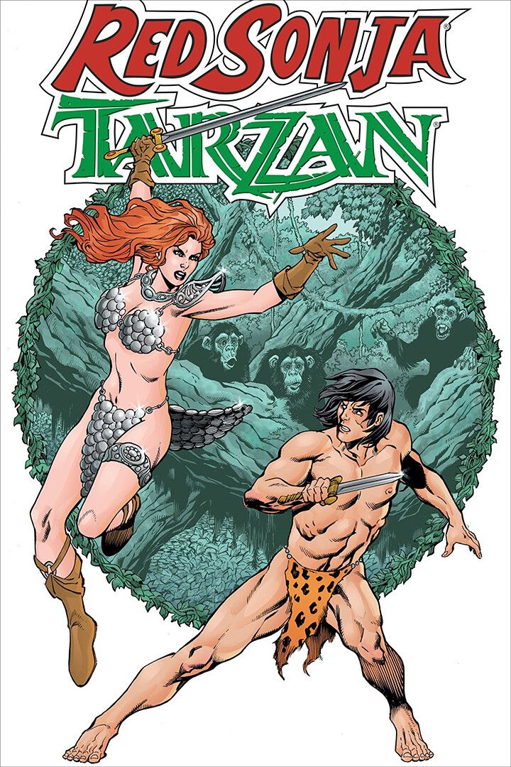 Red Sonja And Tarzan Comic Book Series Decor Wall Art Jigsaw Puzzle