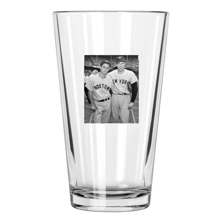 Red Sox Dom Dimaggio And Yankees Joe Dimaggio Baseball 1 Pint Beer Glass