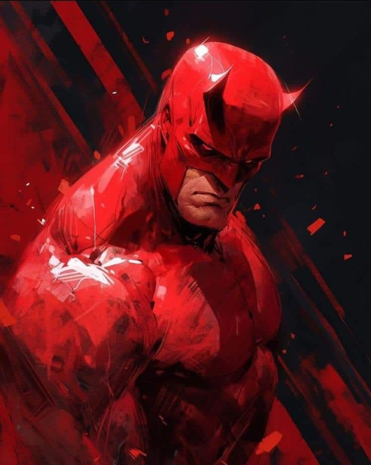 Red Superhero Horns Armor 935 Print Poster