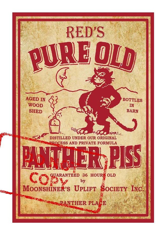 Red'S Pure Old Panther Piss Retro Moonshine Label Magnet Picture Magnet