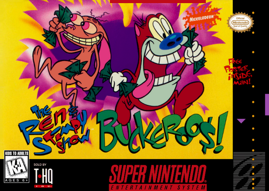 Ren & Stimpy Show Buckeroo$! (Usa) Snes Print Poster