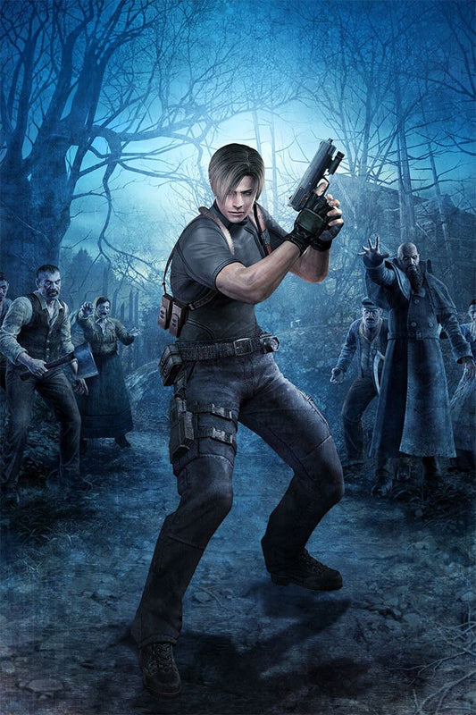 Resident Evil 4 Action Video Game Leon S Kennedy Wall Home Decor Jigsaw Puzzle
