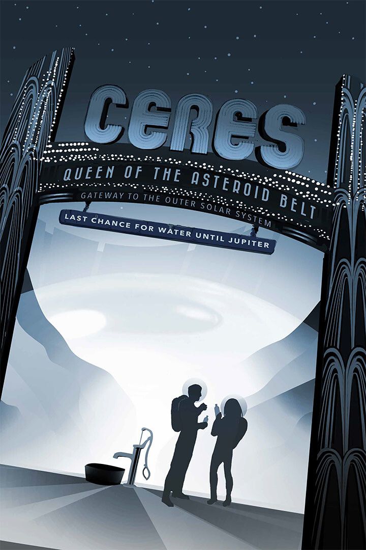 Retro Space Exploration Ceres Queen Of The Asteroid Belt Jigsaw Puzzle