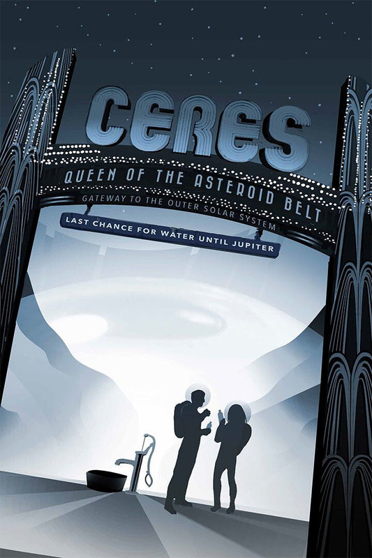 Retro Space Exploration Ceres Queen Of The Asteroid Belt Jigsaw Puzzle