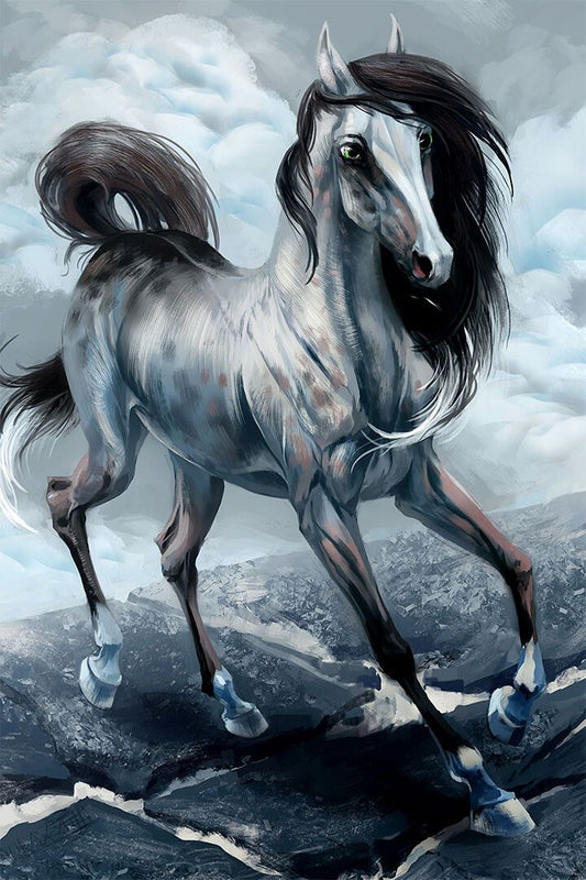 Riding Animal Horse Print Oil Painting Print Jigsaw Puzzle