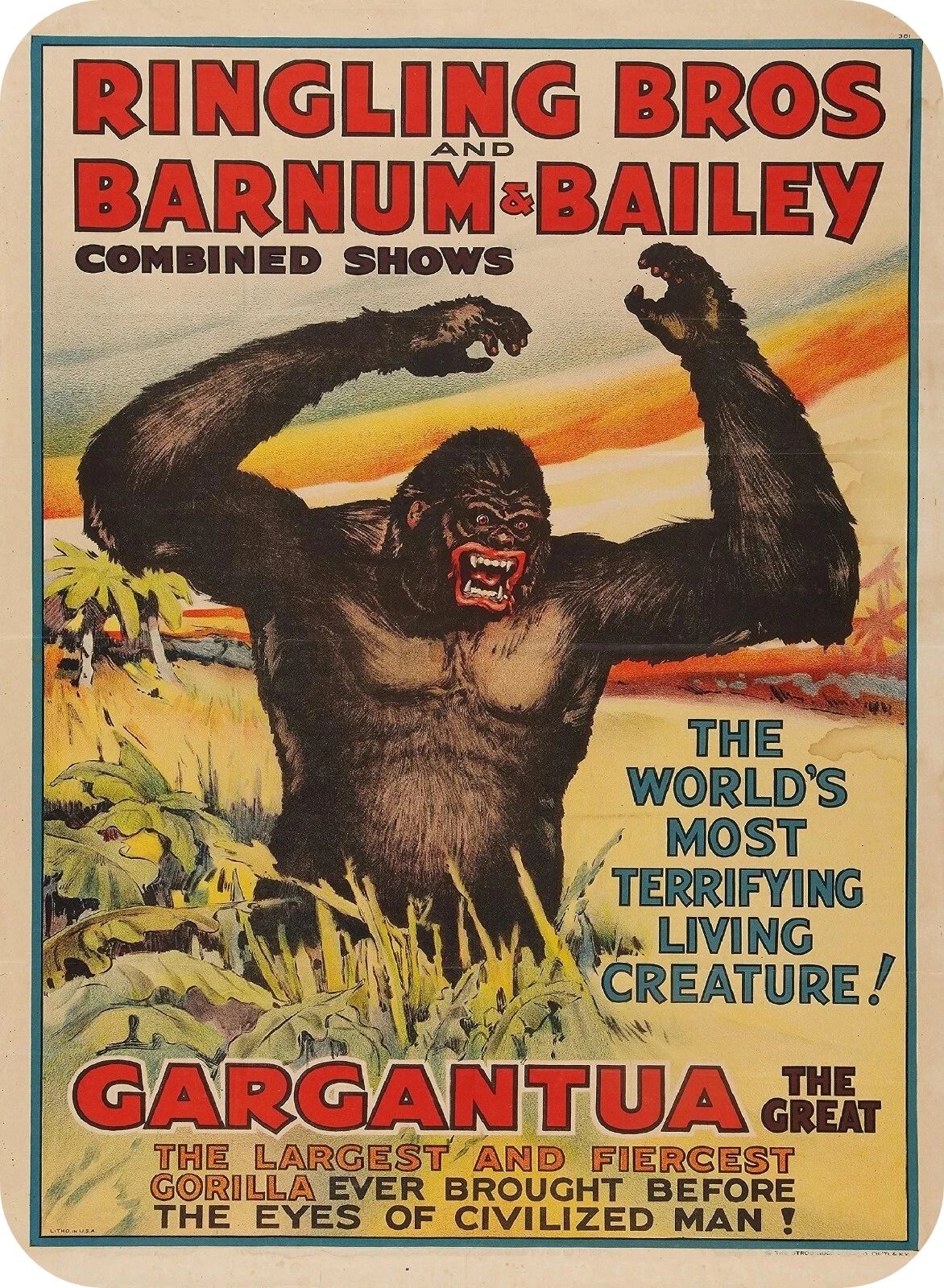 Ringling Bros Barnum & Bailey Circus Gargantua Retro 300 Piece Jigsaw Puzzle