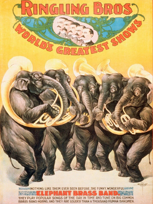 Ringling Bros Barnum & Bailey Dancing Circus Elephant Keychain Ad Reprint