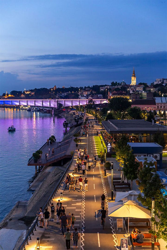 River Scene In Belgrade Landcape Painting Print Jigsaw Puzzle