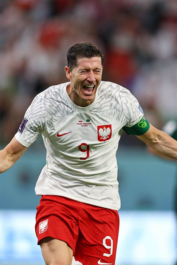Robert Lewandowski Goal Celebration Poland World Cup Jigsaw Puzzle