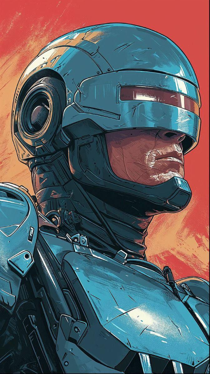 Robo Cop Cyborg Heroic Stance 472 Print Poster
