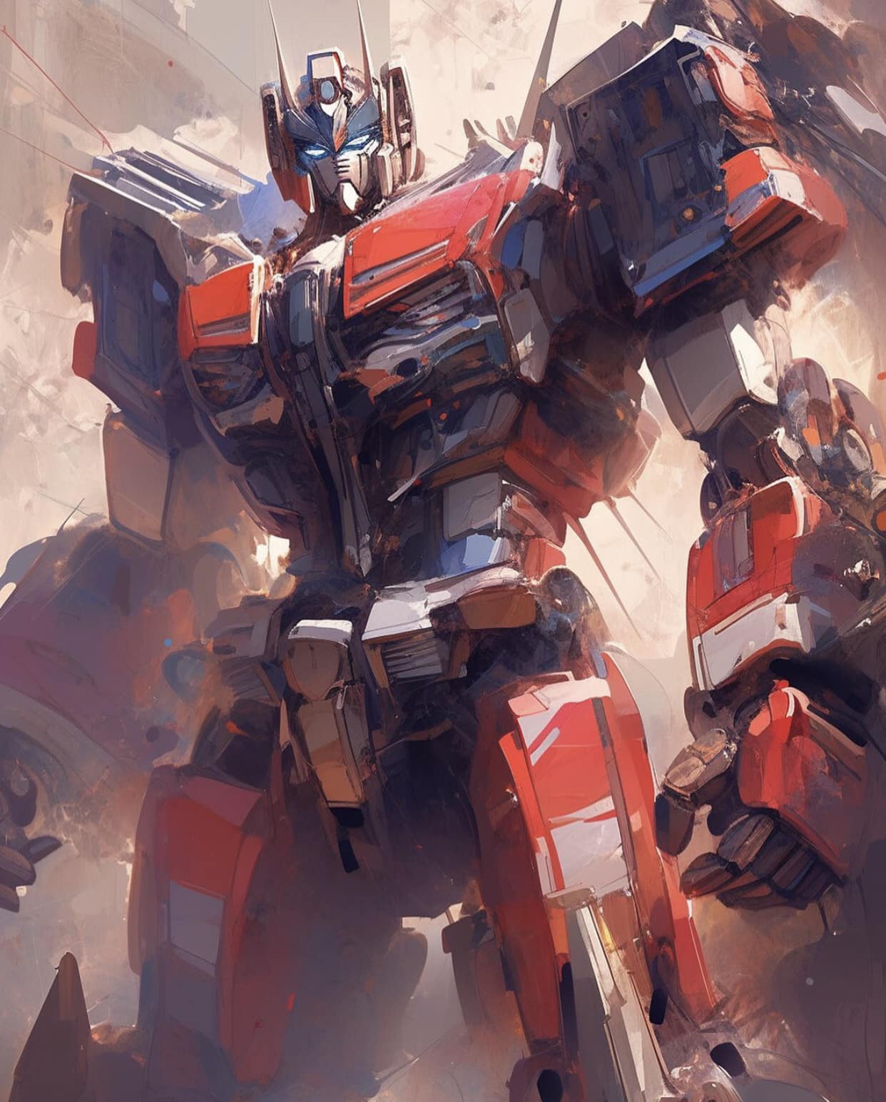 Robot Optimus Prime Illustration Print Poster