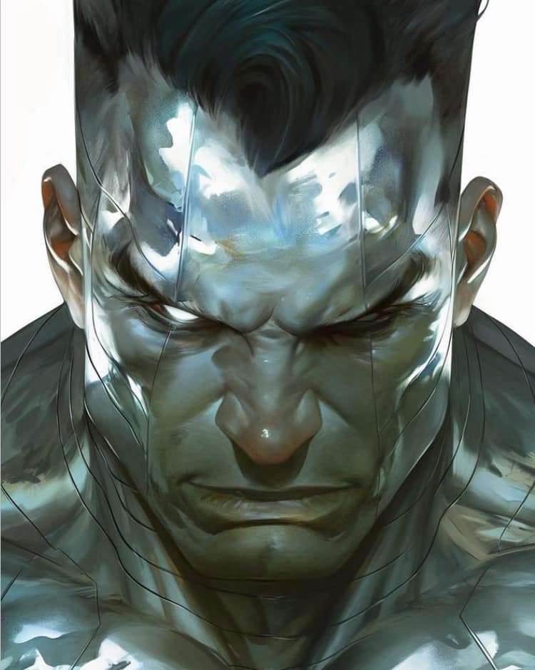 Robotic Portrait Intense Expression Print Poster
