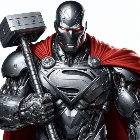 Robotic Superhero Print Poster