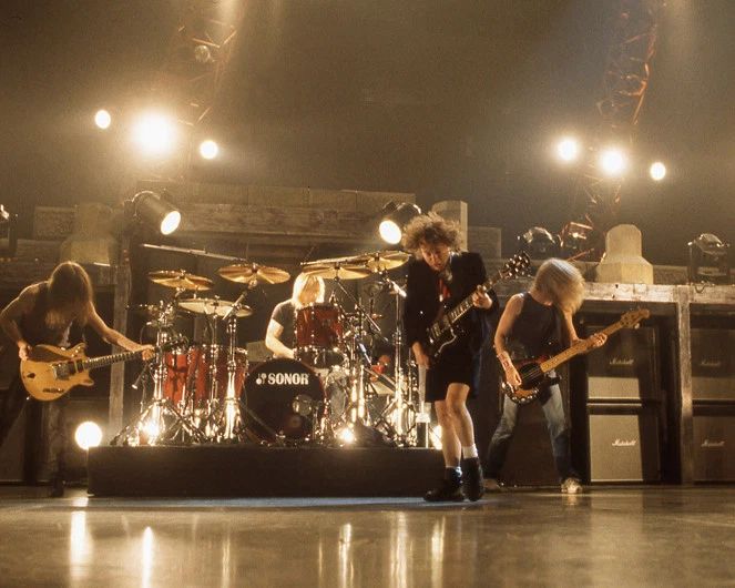 Rock Band Ac Dc Glossy Photo Music Poster Brian Johnson, Angus Young Photo