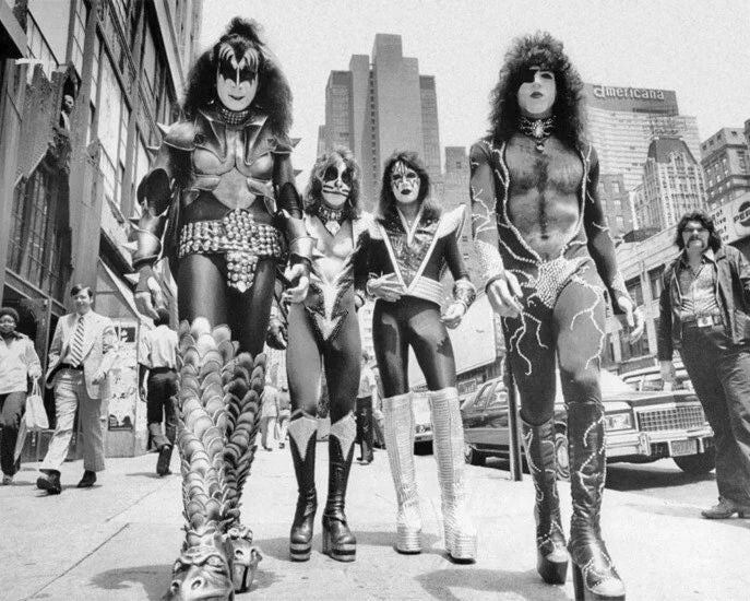 Rock Band Kiss In New York City Glossy Magnet Rock And Roll Print