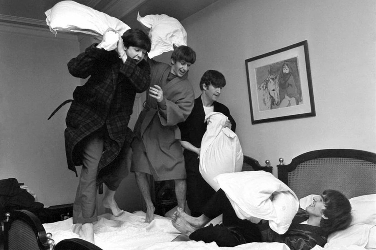 Rock Band The Beatles Pillow Fight Publicity Photo Print 300 Piece Jigsaw Puzzle