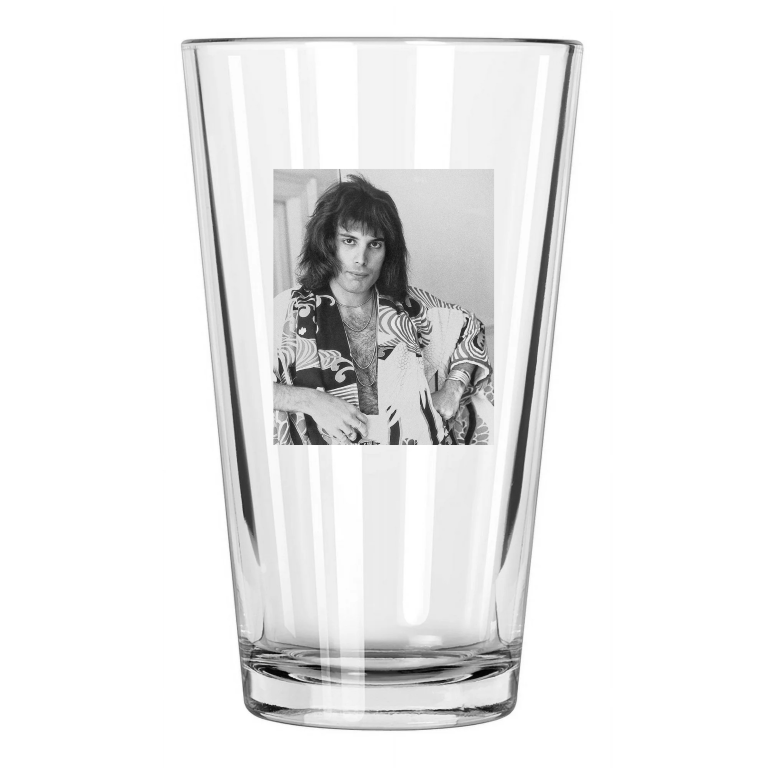 Rock Singer Freddie Mercury Rock And Roll Queen Portrait Pint Beer Glass