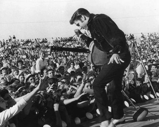 Rock And Roll Elvis Presley On Stage Glossy Magnet Singing Celebrity Print