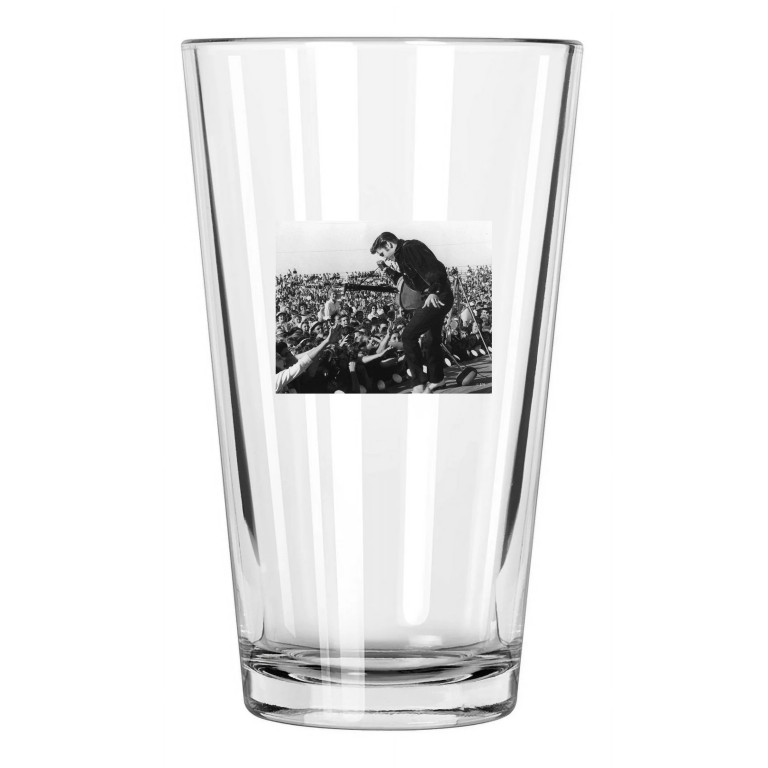Rock And Roll Elvis Presley On Stage Singing Celebrity Pint Beer Drinking Glass