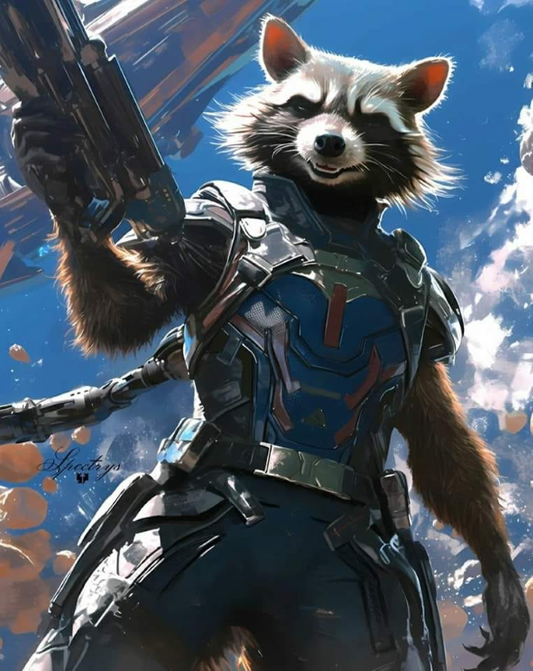 Rocket Raccoon Space Suit 789 Print Poster