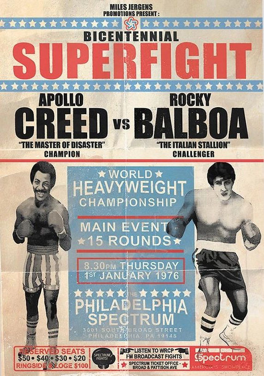 Rocky Balboa Vs Apollo Creed Bicentennial Superfight Magnetprint Stallone