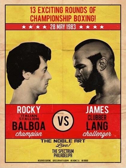 Rocky Iii Rocky Balboa Vs Clubber Lang Fight Posterprint Stallone Mr. T