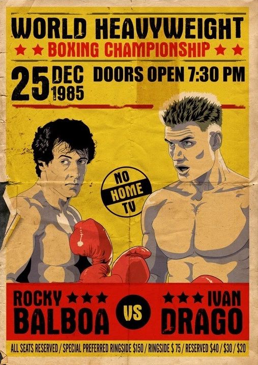Rocky Iv Rocky Balboa Vs Ivan Drago Fight Posterprint Stallone Lundgren