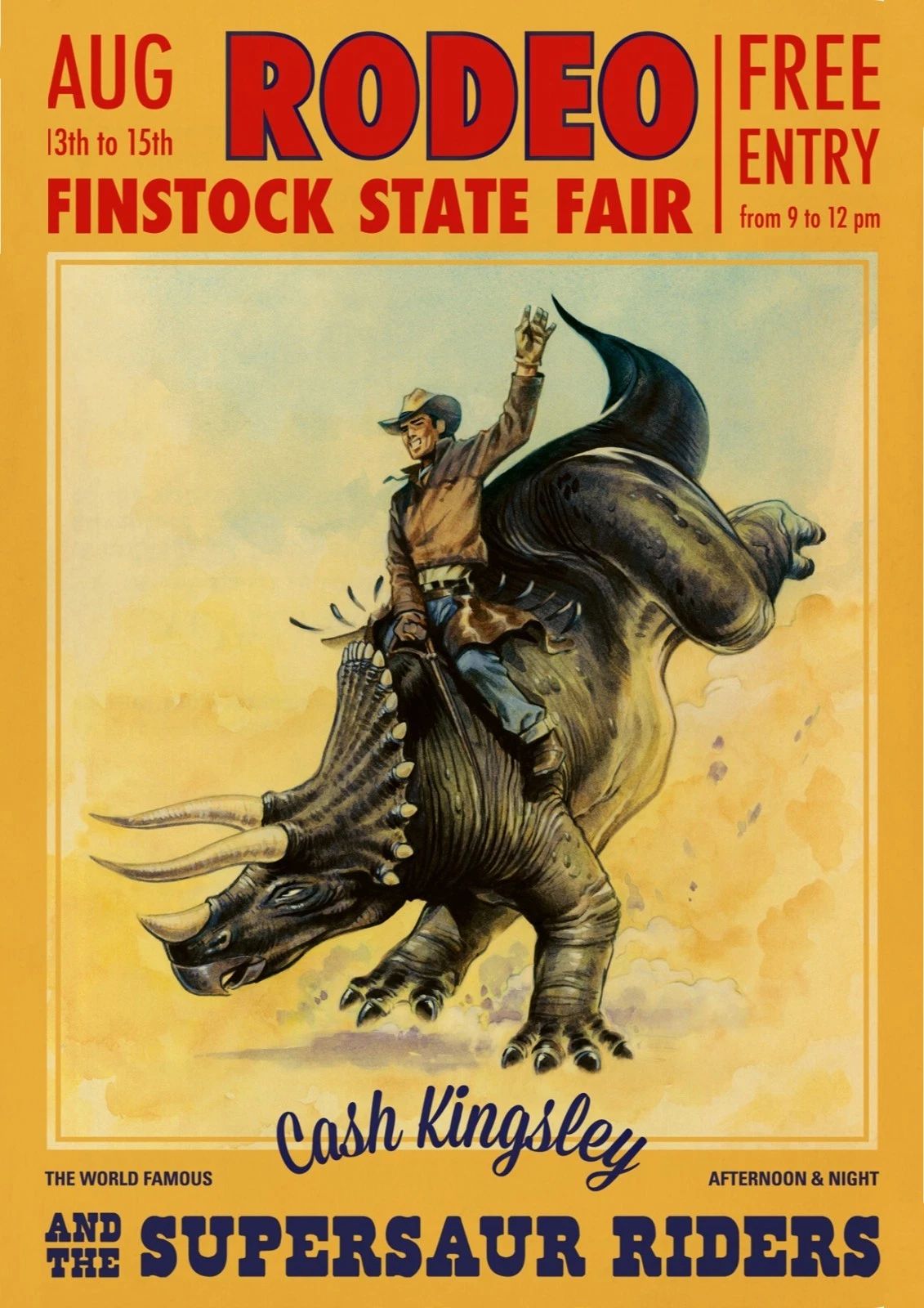 Rodeo Finstock State Fair Cash Kingsley Retro Cowboy Ad Keychain Picture Keychain