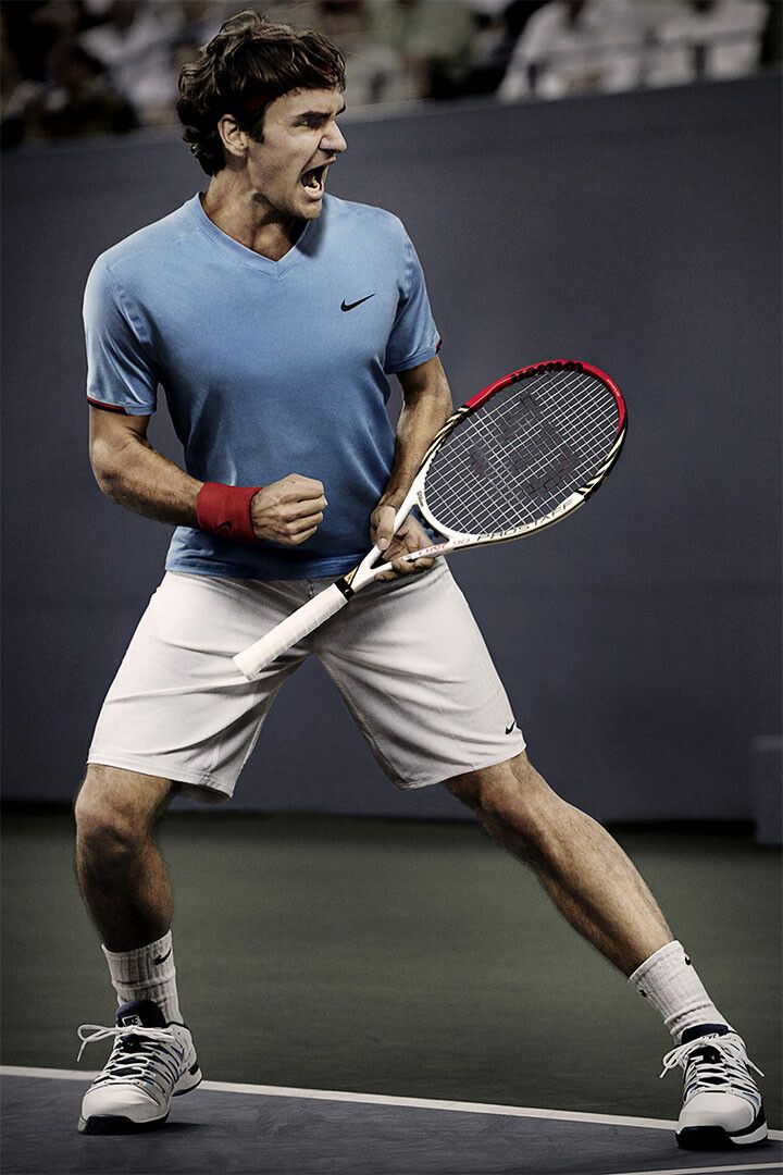 Roger Federer Tennis Player Athlete Painting Jigsaw Puzzle