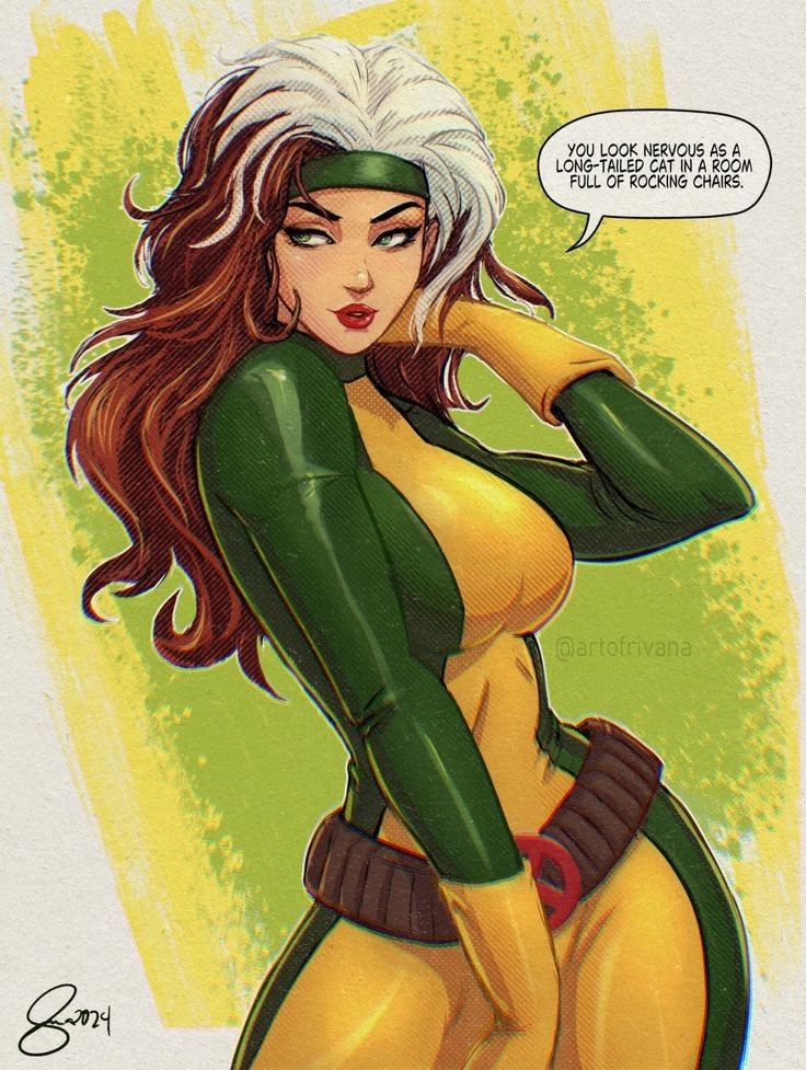 Rogue Comic Character Illustration Print Poster