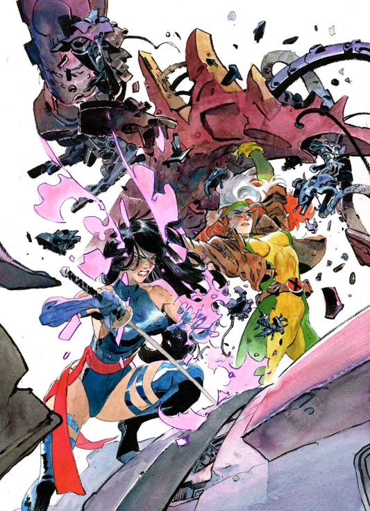 Rogue Psylocke Fight Scene 345 Print Poster