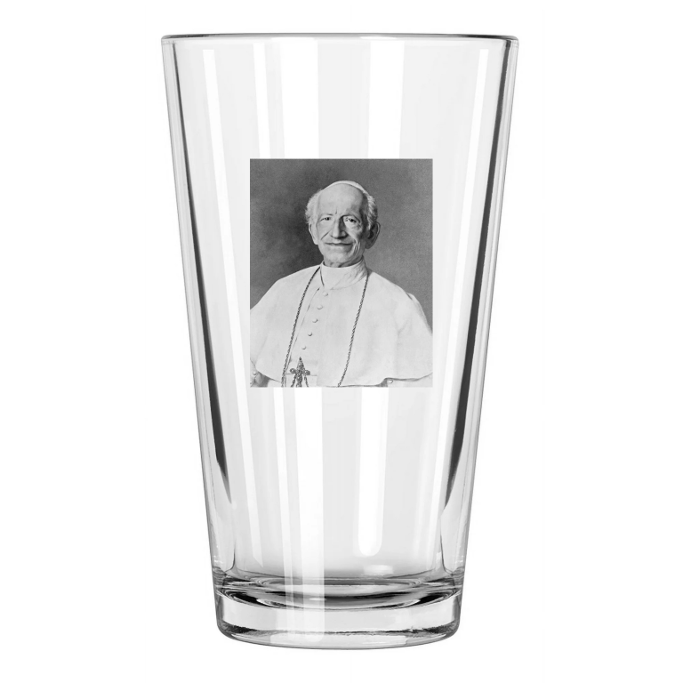 Roman Catholic Pope Leo Xiii Photo Church Priest Pint Beer Drinking Glass