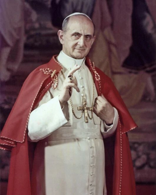 Roman Catholic Pope Paul Vi Glossy Photo Church Print Priest Poster
